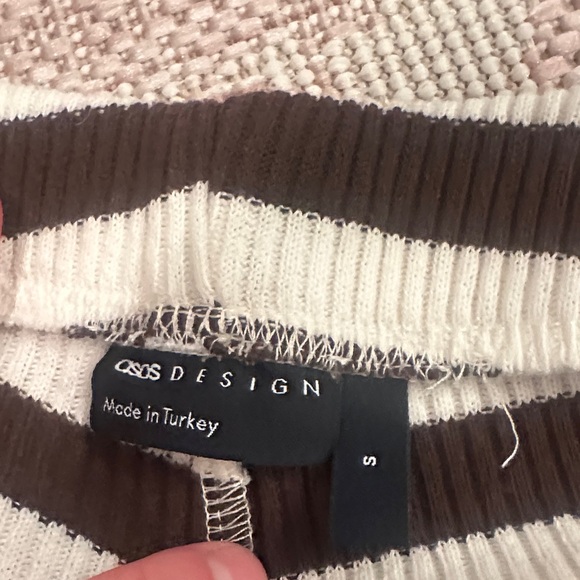 ASOS Chocolate and Cream Striped Short Sleeve Top - Picture 3 of 3